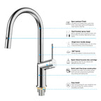 Minimalist High-Arc Pull-Down Kitchen Faucet – 360° Swivel Spot-Free Finish – KF1097