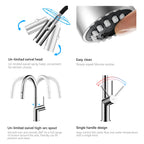 Minimalist High-Arc Pull-Down Kitchen Faucet – 360° Swivel Spot-Free Finish – KF1097