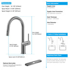 Minimalist High-Arc Pull-Down Kitchen Faucet – 360° Swivel Spot-Free Finish – KF1097