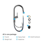 Minimalist High-Arc Pull-Down Kitchen Faucet – 360° Swivel Spot-Free Finish – KF1097