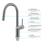 Minimalist High-Arc Pull-Down Kitchen Faucet – 360° Swivel Spot-Free Finish – KF1097