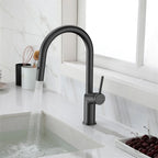 Minimalist High-Arc Pull-Down Kitchen Faucet – 360° Swivel Spot-Free Finish – KF1097