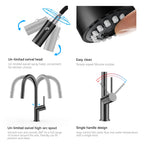 Minimalist High-Arc Pull-Down Kitchen Faucet – 360° Swivel Spot-Free Finish – KF1097