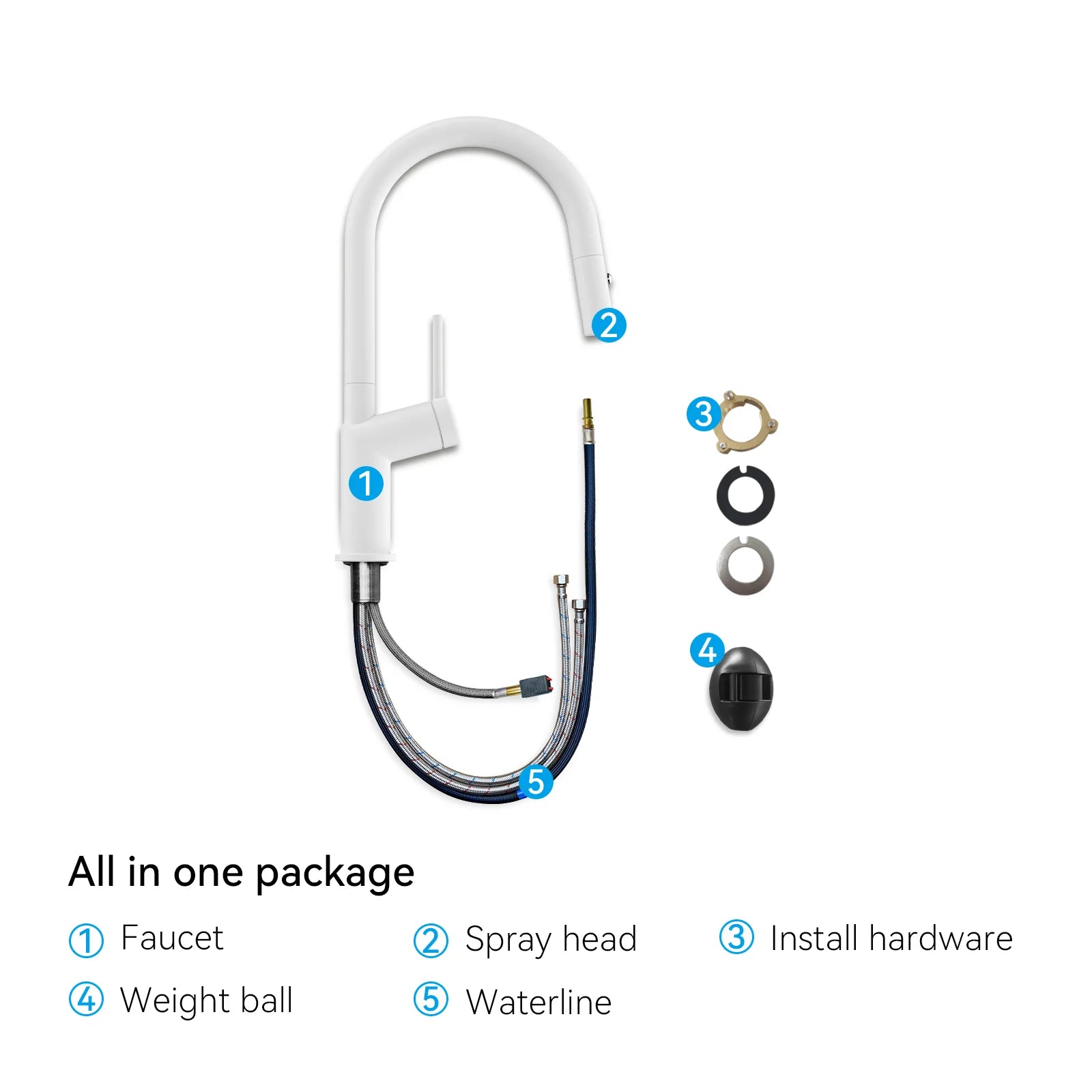 Minimalist High-Arc Pull-Down Kitchen Faucet – 360° Swivel Spot-Free Finish – KF1097