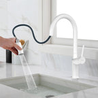 Minimalist High-Arc Pull-Down Kitchen Faucet – 360° Swivel Spot-Free Finish – KF1097