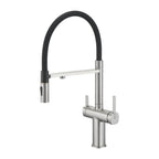 Dual-Output Pull-Out Kitchen Faucet – Filtered Water Tap, 360° Swivel Spray Head – KFB1098 Brushed Nickel
