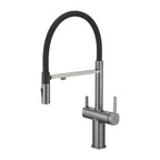 Dual-Output Pull-Out Kitchen Faucet – Filtered Water Tap, 360° Swivel Spray Head – KFB1098 Brushed Gun Metal