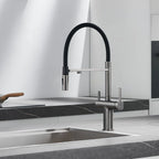 Dual-Output Pull-Out Kitchen Faucet – Filtered Water Tap, 360° Swivel Spray Head – KFB1098