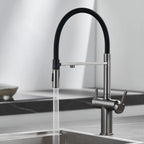 Dual-Output Pull-Out Kitchen Faucet – Filtered Water Tap, 360° Swivel Spray Head – KFB1098