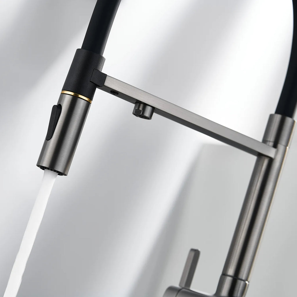 Dual-Output Pull-Out Kitchen Faucet – Filtered Water Tap, 360° Swivel Spray Head – KFB1098