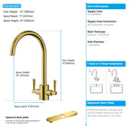 Dual-Handle High-Arc Swivel Kitchen Faucet – Spot-Free Finish, Solid Brass – KF1511