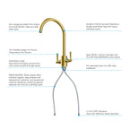 Dual-Handle High-Arc Swivel Kitchen Faucet – Spot-Free Finish, Solid Brass – KF1511