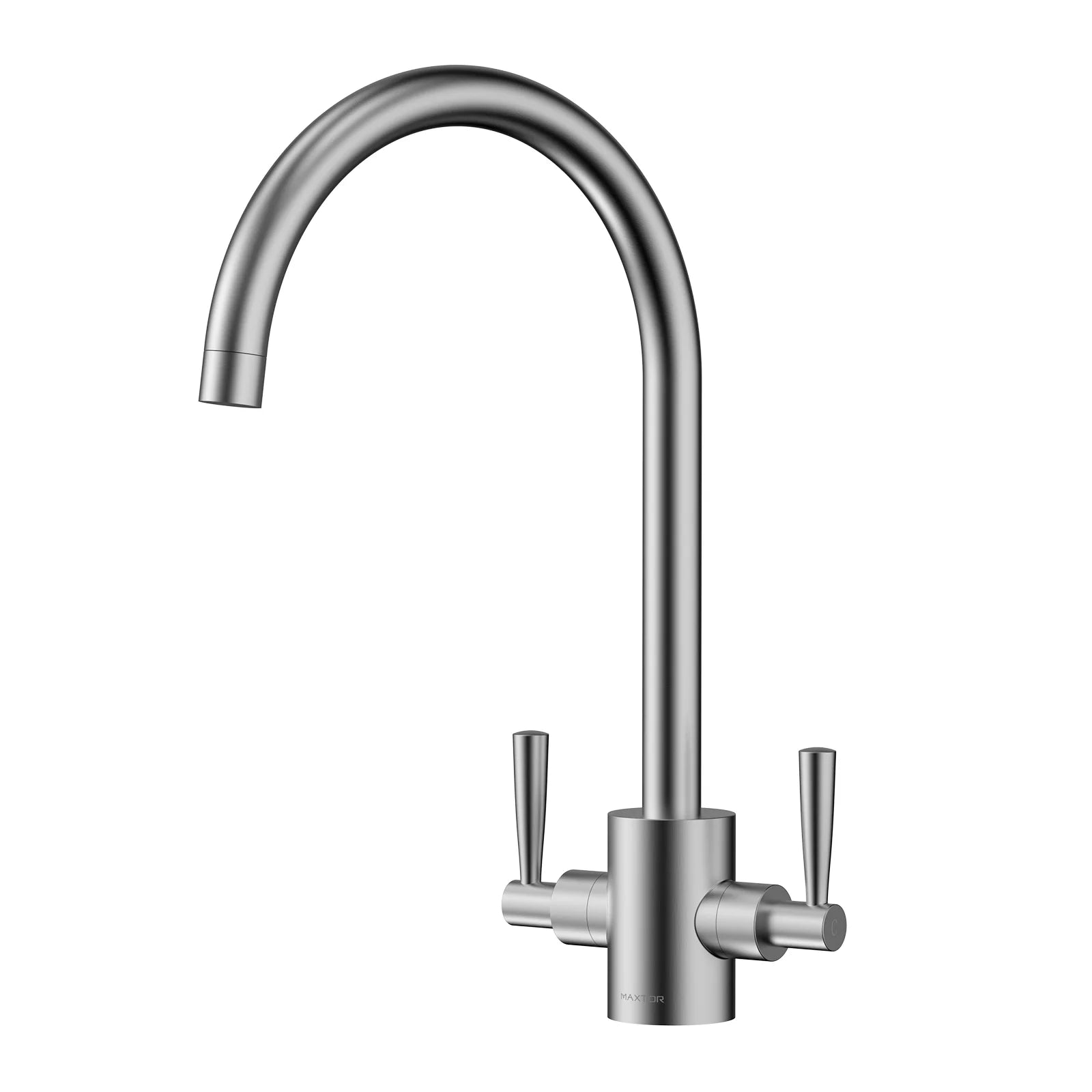 Dual-Handle High-Arc Swivel Kitchen Faucet – Spot-Free Finish, Solid Brass – KF1511 Brushed Nickel