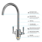 Dual-Handle High-Arc Swivel Kitchen Faucet – Spot-Free Finish, Solid Brass – KF1511