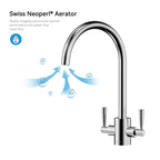 Dual-Handle High-Arc Swivel Kitchen Faucet – Spot-Free Finish, Solid Brass – KF1511