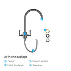 Dual-Handle High-Arc Swivel Kitchen Faucet – Spot-Free Finish, Solid Brass – KF1511