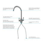 Dual-Handle High-Arc Swivel Kitchen Faucet – Spot-Free Finish, Solid Brass – KF1511