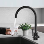 Dual-Handle High-Arc Swivel Kitchen Faucet – Spot-Free Finish, Solid Brass – KF1511