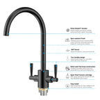 Dual-Handle High-Arc Swivel Kitchen Faucet – Spot-Free Finish, Solid Brass – KF1511