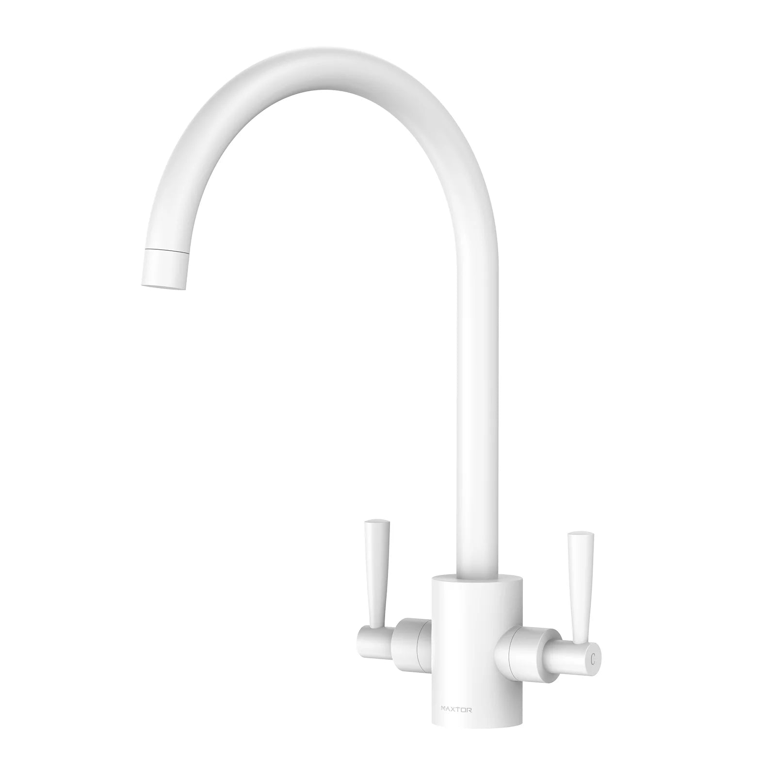 Dual-Handle High-Arc Swivel Kitchen Faucet – Spot-Free Finish, Solid Brass – KF1511 Matte White