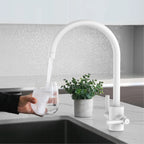 Dual-Handle High-Arc Swivel Kitchen Faucet – Spot-Free Finish, Solid Brass – KF1511