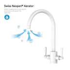 Dual-Handle High-Arc Swivel Kitchen Faucet – Spot-Free Finish, Solid Brass – KF1511