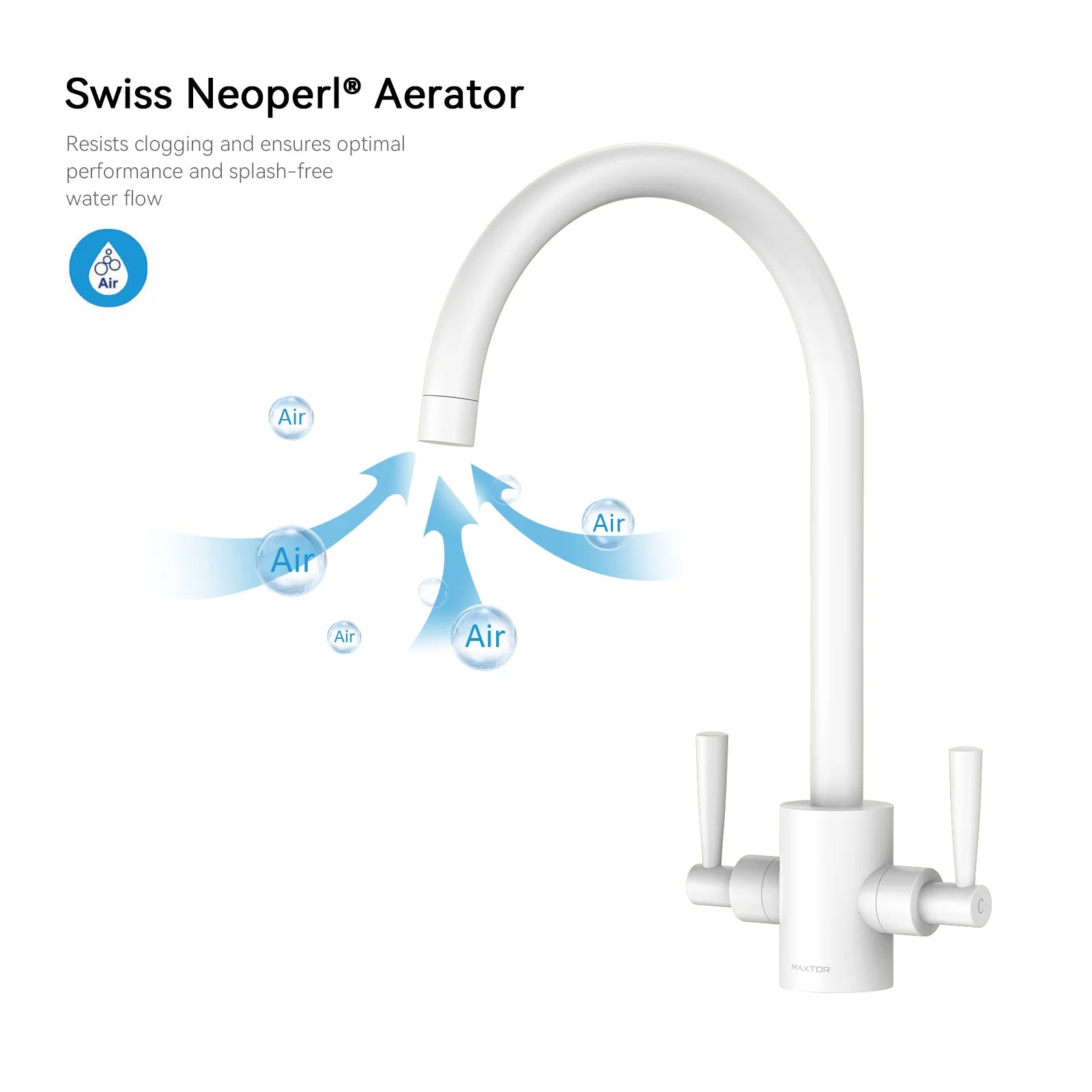 Dual-Handle High-Arc Swivel Kitchen Faucet – Spot-Free Finish, Solid Brass – KF1511