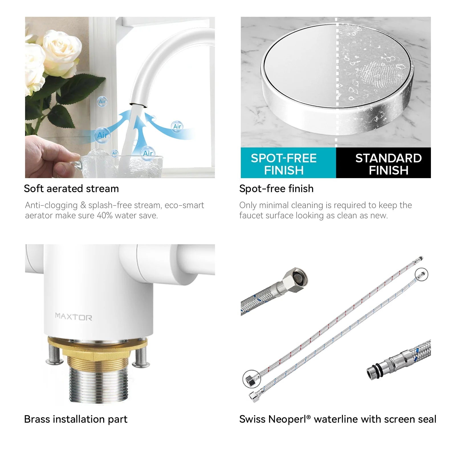 Dual-Handle High-Arc Swivel Kitchen Faucet – Spot-Free Finish, Solid Brass – KF1511