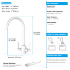 Dual-Handle High-Arc Swivel Kitchen Faucet – Spot-Free Finish, Solid Brass – KF1511