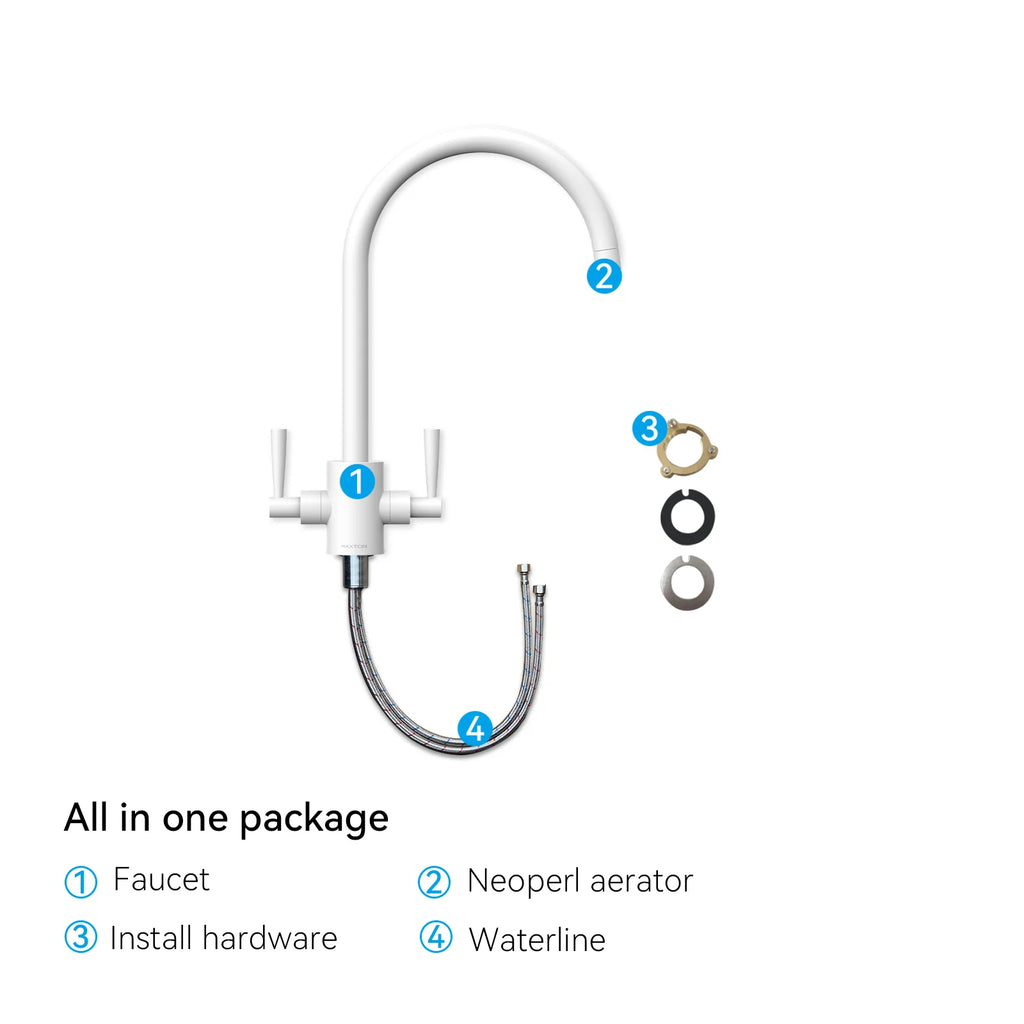 Dual-Handle High-Arc Swivel Kitchen Faucet – Spot-Free Finish, Solid Brass – KF1511