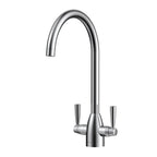 Dual-Handle High-Arc Swivel Kitchen Faucet with Conical Base & Swiss Neoperl Aerator-KFB1116 Chrome