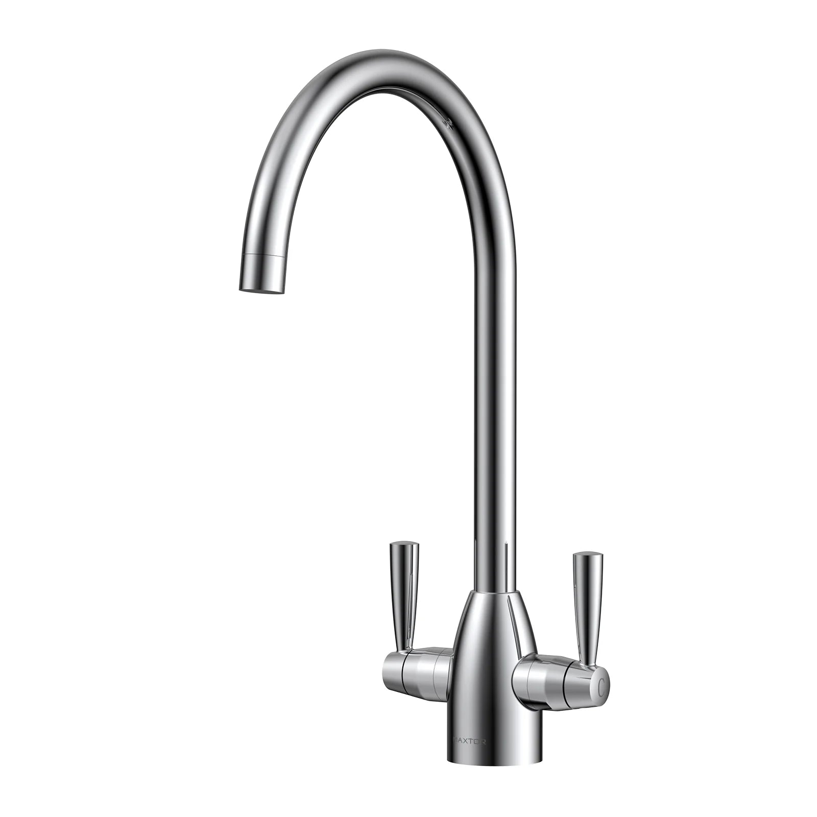 Dual-Handle High-Arc Swivel Kitchen Faucet with Conical Base & Swiss Neoperl Aerator-KFB1116 Chrome