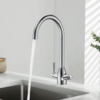 Dual-Handle High-Arc Swivel Kitchen Faucet with Conical Base & Swiss Neoperl Aerator-KFB1116