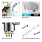 Dual-Handle High-Arc Swivel Kitchen Faucet with Conical Base & Swiss Neoperl Aerator-KFB1116