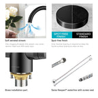 Dual-Handle High-Arc Swivel Kitchen Faucet with Conical Base & Swiss Neoperl Aerator-KFB1116