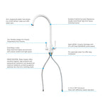 Dual-Handle High-Arc Swivel Kitchen Faucet with Conical Base & Swiss Neoperl Aerator-KFB1116