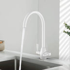 Dual-Handle High-Arc Swivel Kitchen Faucet with Conical Base & Swiss Neoperl Aerator-KFB1116