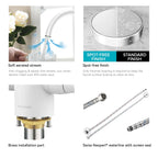 Dual-Handle High-Arc Swivel Kitchen Faucet with Conical Base & Swiss Neoperl Aerator-KFB1116