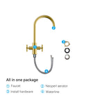 Dual-Handle Cross-Handle High-Arc Swivel Kitchen Faucet – Spot-Free Finish, Solid Brass –KFB1121