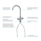Dual-Handle Cross-Handle High-Arc Swivel Kitchen Faucet – Spot-Free Finish, Solid Brass –KFB1121