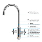 Dual-Handle Cross-Handle High-Arc Swivel Kitchen Faucet – Spot-Free Finish, Solid Brass –KFB1121