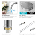 Dual-Handle Cross-Handle High-Arc Swivel Kitchen Faucet – Spot-Free Finish, Solid Brass –KFB1121