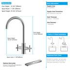 Dual-Handle Cross-Handle High-Arc Swivel Kitchen Faucet – Spot-Free Finish, Solid Brass –KFB1121