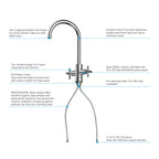 Dual-Handle Cross-Handle High-Arc Swivel Kitchen Faucet – Spot-Free Finish, Solid Brass –KFB1121