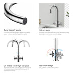 Dual-Handle Cross-Handle High-Arc Swivel Kitchen Faucet – Spot-Free Finish, Solid Brass –KFB1121