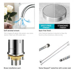 Dual-Handle Cross-Handle High-Arc Swivel Kitchen Faucet – Spot-Free Finish, Solid Brass –KFB1121