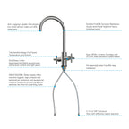 Dual-Handle Cross-Handle High-Arc Swivel Kitchen Faucet – Spot-Free Finish, Solid Brass –KFB1121