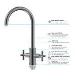 Dual-Handle Cross-Handle High-Arc Swivel Kitchen Faucet – Spot-Free Finish, Solid Brass –KFB1121