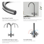 Dual-Handle Cross-Handle High-Arc Swivel Kitchen Faucet – Spot-Free Finish, Solid Brass –KFB1121