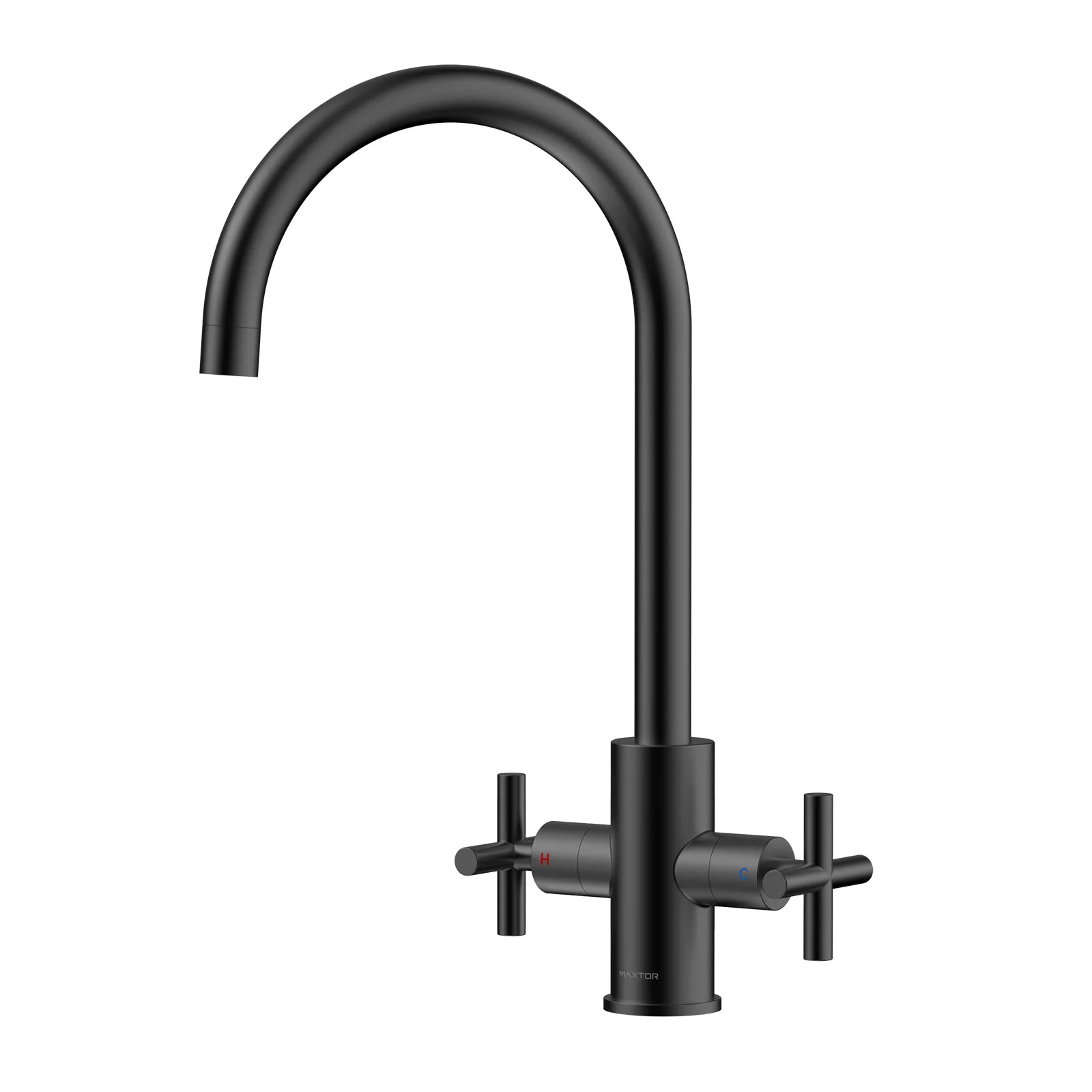 Dual-Handle Cross-Handle High-Arc Swivel Kitchen Faucet – Spot-Free Finish, Solid Brass –KFB1121 Matte Black